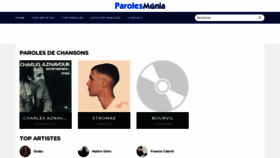 What Parolesmania.com website looked like in 2021 (2 years ago)