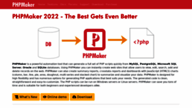 What Phpmaker.dev website looked like in 2021 (2 years ago)