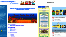 What Preschoolexpress.com website looked like in 2021 (2 years ago)