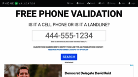 What Phonevalidator.com website looked like in 2021 (4 years ago)