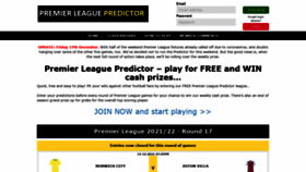 What Premierleaguepredictor.co.uk website looked like in 2021 (2 years ago)