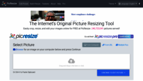 What Picresize.com website looked like in 2022 (3 years ago)