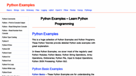 What Pythonexamples.org website looked like in 2022 (2 years ago)