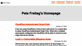 What Petefreitag.com website looked like in 2022 (2 years ago)