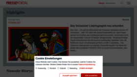 What Presseportal.ch website looked like in 2022 (4 years ago)