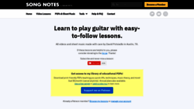 What Playsongnotes.com website looked like in 2022 (2 years ago)
