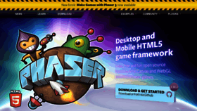 What Phaser.io website looked like in 2022 (3 years ago)