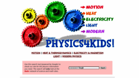 What Physics4kids.com website looked like in 2022 (2 years ago)