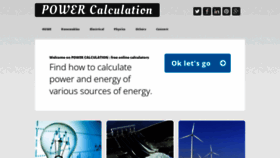 What Power-calculation.com website looked like in 2022 (2 years ago)