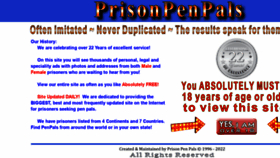 What Prisonpenpals.com website looked like in 2022 (2 years ago)