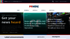 What Prwire.com.au website looked like in 2022 (1 year ago)