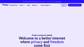 What Protonmail.ch website looked like in 2022 (1 year ago)