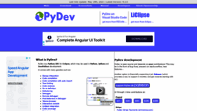 What Pydev.org website looked like in 2022 (1 year ago)
