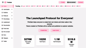 What Pinksale.finance website looked like in 2022 (1 year ago)