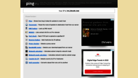What Ping.eu website looked like in 2022 (4 years ago)
