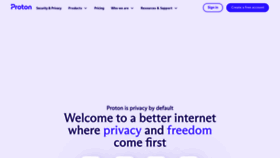 What Proton.me website looked like in 2022 (1 year ago)