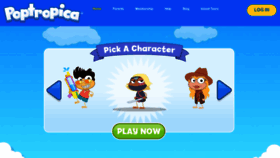 What Poptropica.com website looked like in 2022 (3 years ago)