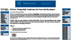 What Pgcon.org website looked like in 2022 (1 year ago)