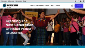 What Peacejam.org website looked like in 2022 (1 year ago)