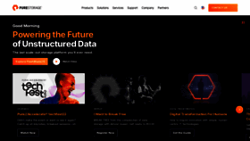 What Purestorage.com website looked like in 2022 (1 year ago)