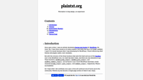 What Plaintxt.org website looked like in 2022 (1 year ago)