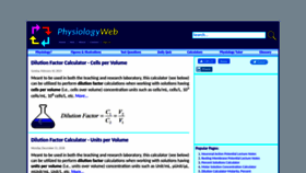 What Physiologyweb.com website looked like in 2022 (1 year ago)
