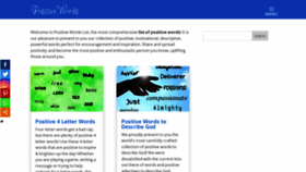 What Positivewordslist.com website looked like in 2022 (1 year ago)
