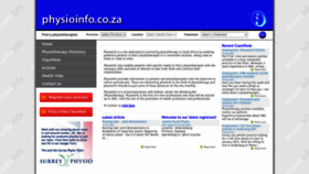 What Physioinfo.co.za website looked like in 2022 (1 year ago)