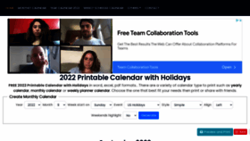 What Printablecalendarholidays.com website looked like in 2022 (1 year ago)