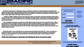 What Pacificparts.net website looked like in 2022 (1 year ago)