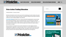 What Priceaction.com website looked like in 2022 (1 year ago)