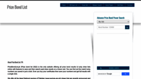 What Prizebondlist.pk website looked like in 2022 (1 year ago)
