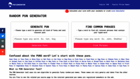 What Pun-generator.com website looked like in 2022 (1 year ago)