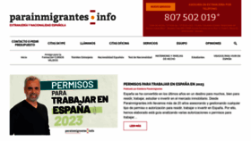 What Parainmigrantes.info website looked like in 2023 (1 year ago)