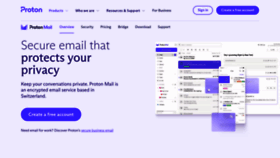 What Protonmail.com website looked like in 2023 (1 year ago)