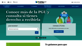 What Provida.cl website looked like in 2023 (1 year ago)