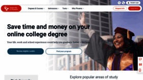 What Phoenix.edu website looked like in 2023 (1 year ago)