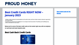 What Proudmoney.com website looked like in 2023 (1 year ago)