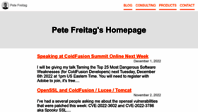What Petefreitag.com website looked like in 2023 (1 year ago)