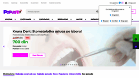 What Popusti.rs website looked like in 2023 (1 year ago)