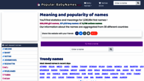 What Popular-babynames.com website looked like in 2023 (1 year ago)