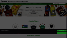 What Pepsicobeveragefacts.com website looked like in 2023 (1 year ago)