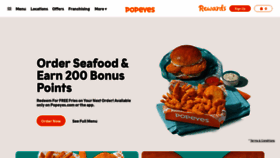 What Popeyes.com website looked like in 2023 (1 year ago)