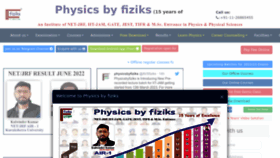 What Physicsbyfiziks.com website looked like in 2023 (1 year ago)