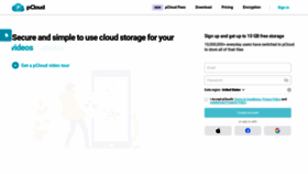 What Pcloud.com website looked like in 2023 (1 year ago)