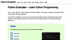 What Pythonexamples.org website looked like in 2023 (1 year ago)
