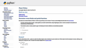 What Planetpython.org website looked like in 2023 (3 years ago)