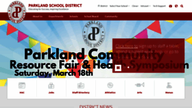 What Parklandsd.org website looked like in 2023 (1 year ago)