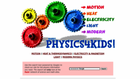 What Physics4kids.com website looked like in 2023 (1 year ago)