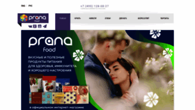 What Pranafood.ru website looked like in 2023 (1 year ago)